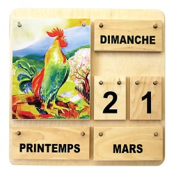 Calendrier ephemeride en bois