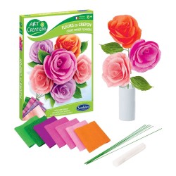 Kit Fleurs en Crépon Roses - Activité de création en papier