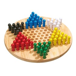 Jeu de dames chinoises en bois - Grands jeux de société classiques