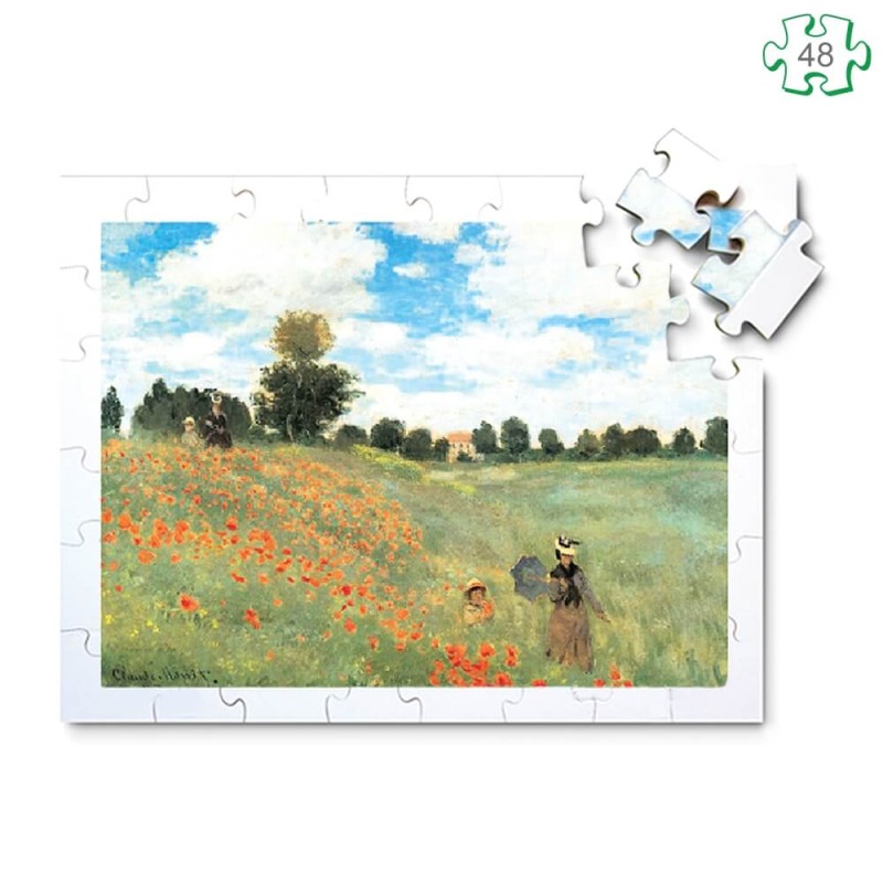 Puzzle grandes pièces en bois xxl pour séniors - Les coquelicots de Monet