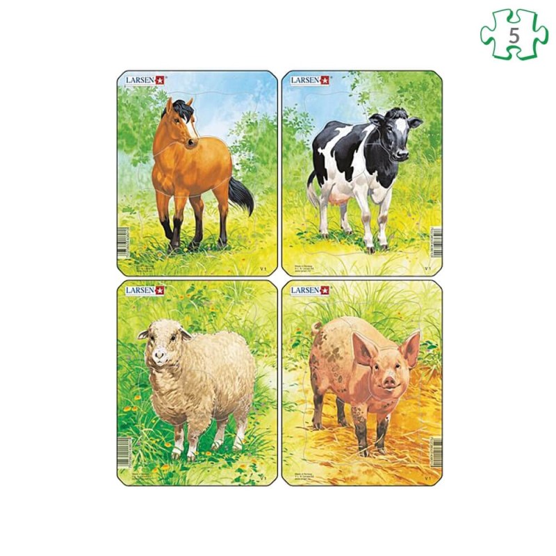 Lot de 4 puzzles animaux Les animaux de la ferme