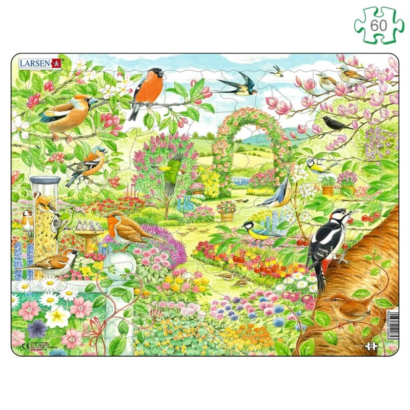 Puzzle Les oiseaux et fleurs – Puzzles cadre en carton