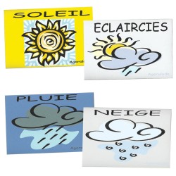 Jeu de 4 magnets météo