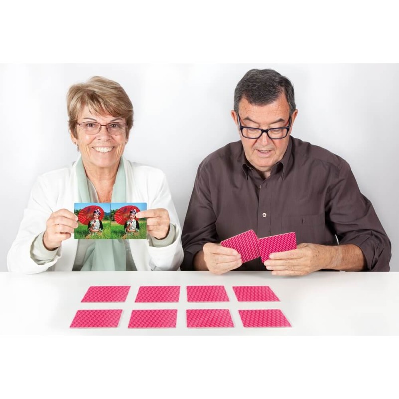 Jeu de mémoire pour seniors - Maxi-mémo Habitants du monde - Mémory