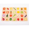 Jeu de mémory en bois Fruits et Légumes - pour atelier mémoire séniors
