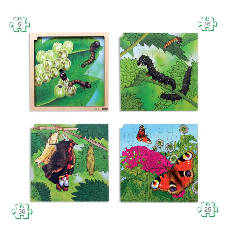 Puzzle évolutif avec contour Papillon – Atelier motricité fine en EHPAD