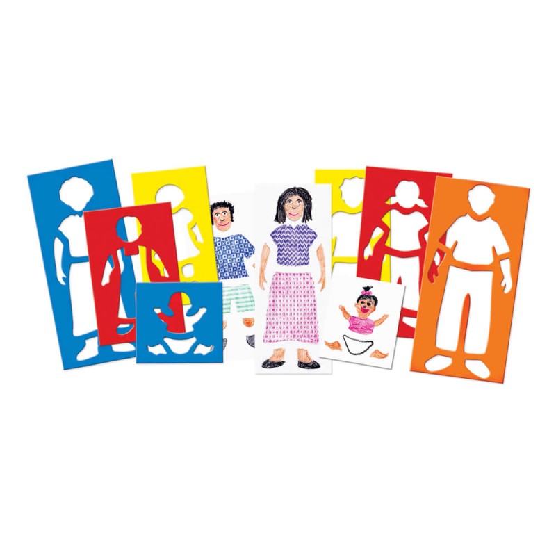 Pochoirs personnages famille - Activité de création manuelle
