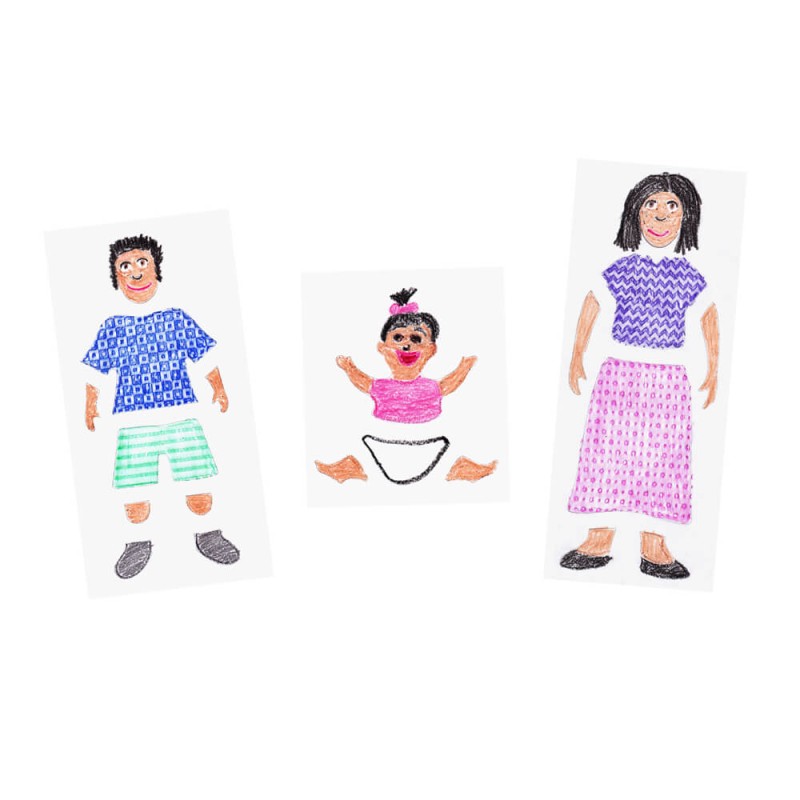 Pochoirs personnages famille - Activité de création manuelle
