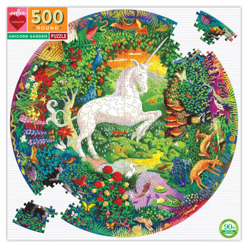 Puzzle géant 500 pièces rond  - Licorne
