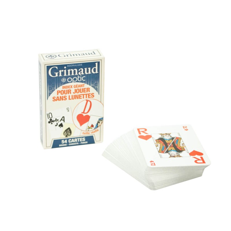 Jeu de 54 cartes à 2 grands index français