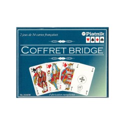 2 jeux de 54 cartes classiques – Coffret bridge