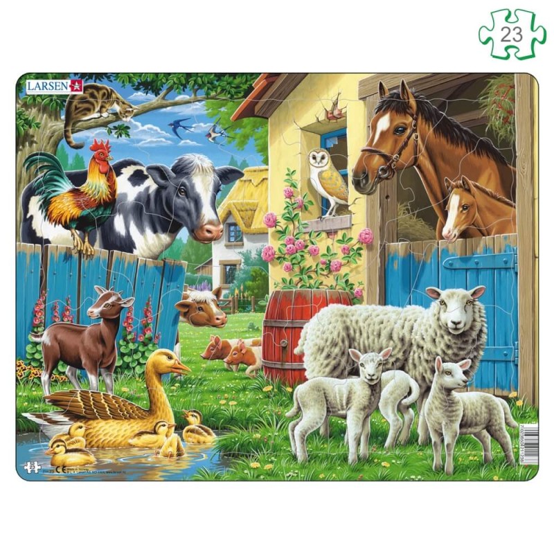 Puzzle Animaux de la ferme en carton facile à réaliser - 23 pièces