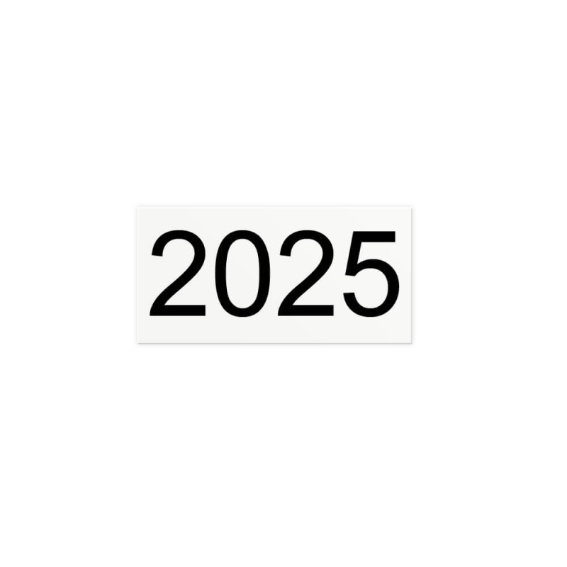 Magnet année 2025 pour tableau-aimanté dim. 12 x 6 cm à l'unité de 2022 à 2024