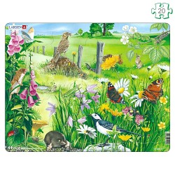 Puzzle 20 pièces avec contour Animaux des champs
