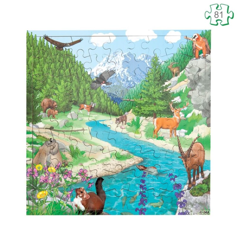 Puzzle cadre enfant en bois Savane 96 pièces - La Magie des Automates