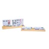 Porte-cartes et dominos en bois - lot de 4