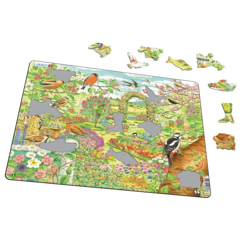Puzzle Les oiseaux et fleurs – Puzzles cadre en carton