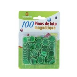 100 Pions + Racloir Magnétique Loto (Couleurs Assorties