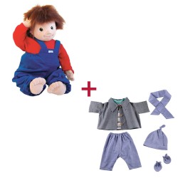 Ensemble Poupée empathique Johan - vêtements bleus