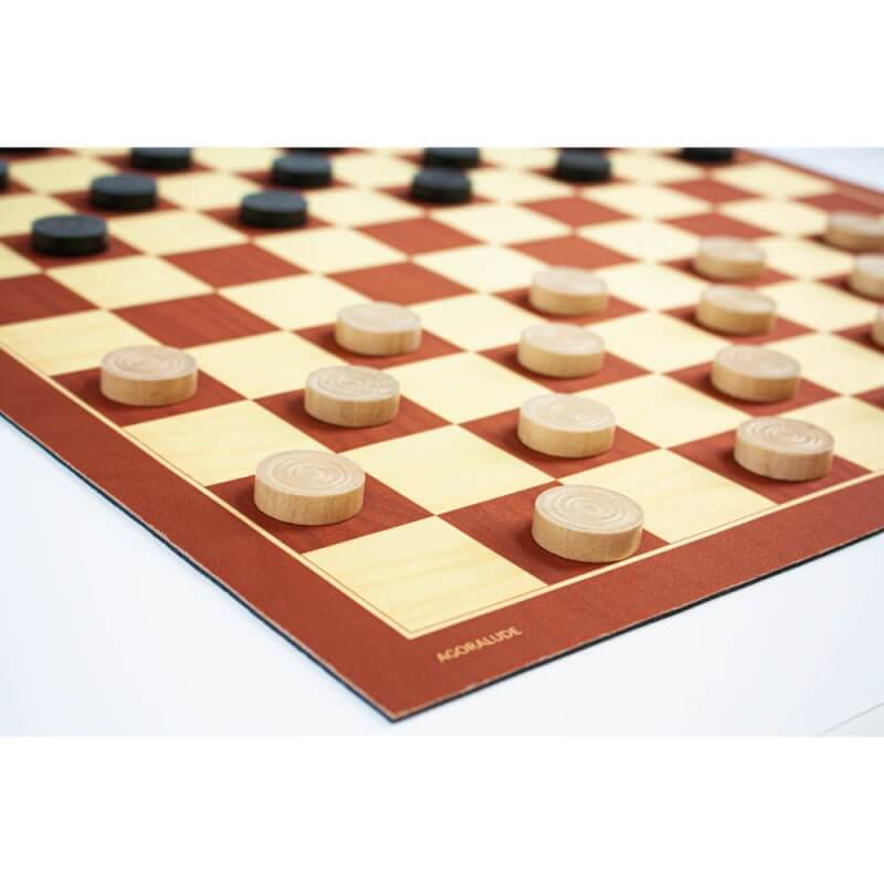 Tapis de jeu Dames 50x50 cm (avec pions) - Damier grand format