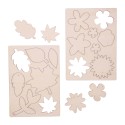 Fleurs et feuilles en bois à peindre