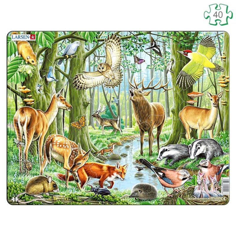 Puzzle avec contour Animaux de la forêt