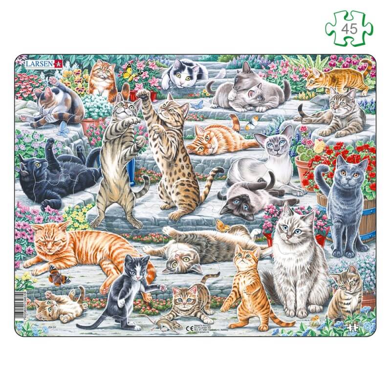 Puzzle avec contour - Chats - 45 pièces