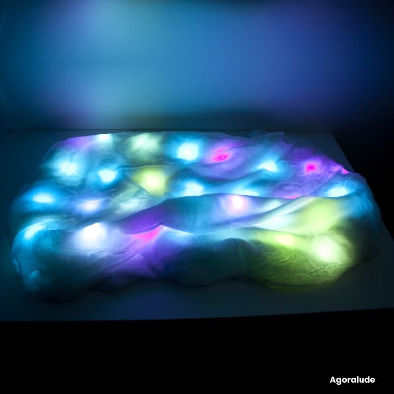 Couverture lumineuse sensorielle douce à LED