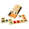 Dominos formes géométriques tactiles en bois - Dominos pour malvoyant