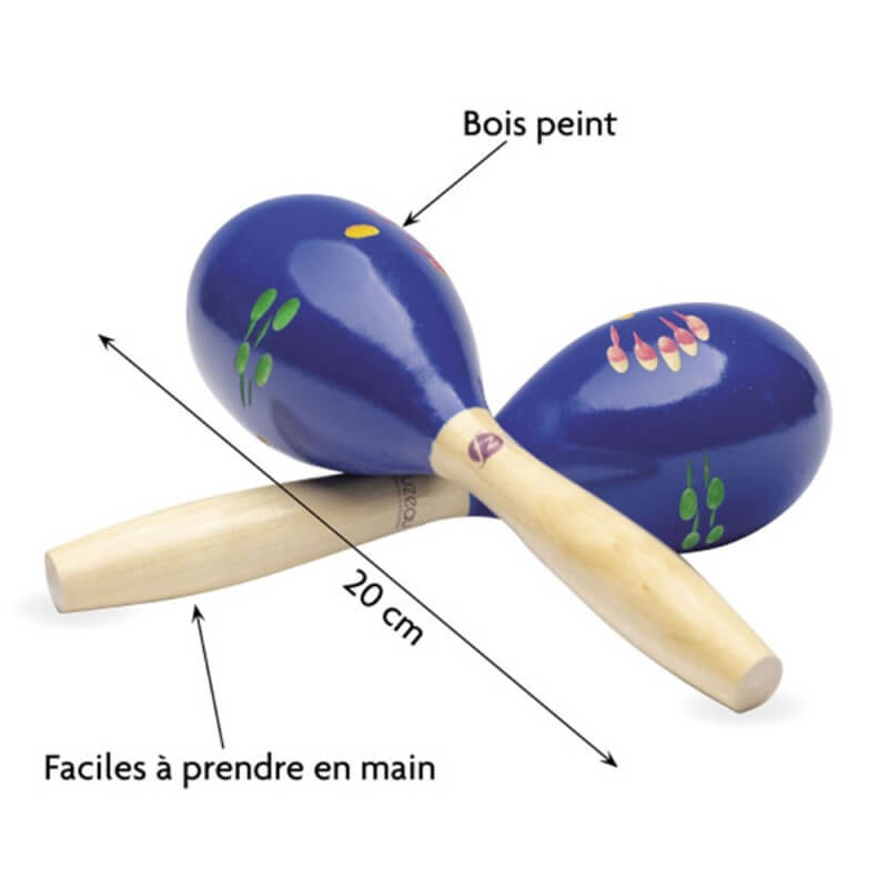 Maracas en bois - la paire