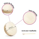 Tambourin en peau naturelle - instrument pour activité musical avec des personnes âgées