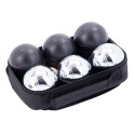 Pétanque - 6 boules en métal noires et argentées 720 g