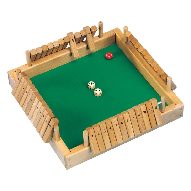 Grand Shut the box - Jeu de dés en bois 4 joueurs - Fermer la boîte