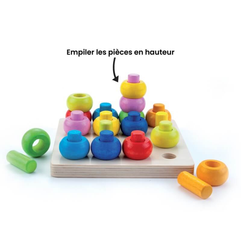 Empiler les pièces du jeu en hauteur