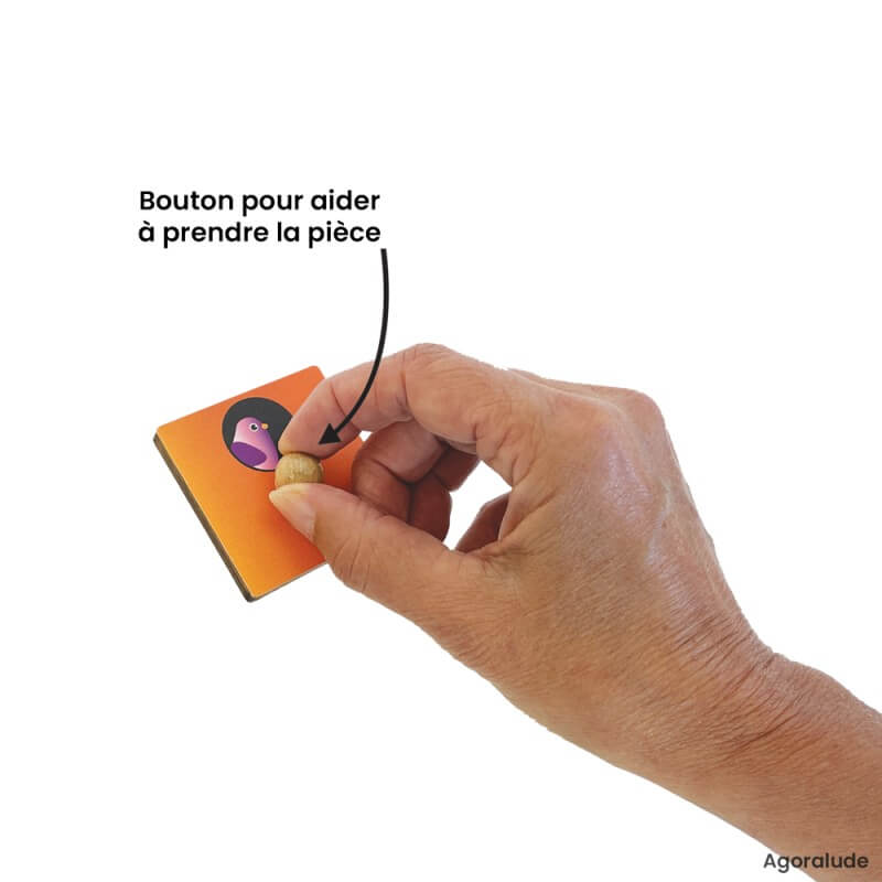 Un bouton qui facilite la préhension