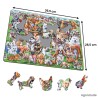 Puzzle avec contour - Chiens - 32 pièces