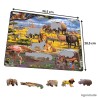 Puzzle avec contour - Savane africaine et Kilimandjaro- 43 pièces