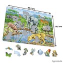 Puzzle avec contour - Savane africaine - 65 pièces