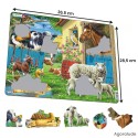 Puzzle Animaux de la ferme en carton facile à réaliser - 23 pièces