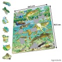 Puzzle grande taille avec contour. Larges pièces pour aider. Animaux de la rivière