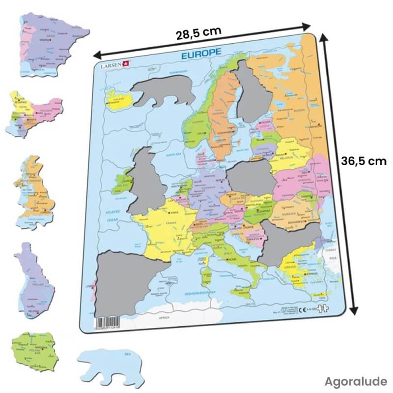 Puzzle grande taille avec contour. Larges pièces pour aider. Europe