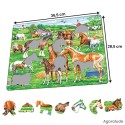 Puzzle grande taille avec contour. Larges pièces pour aider. Chevaux dans les prés