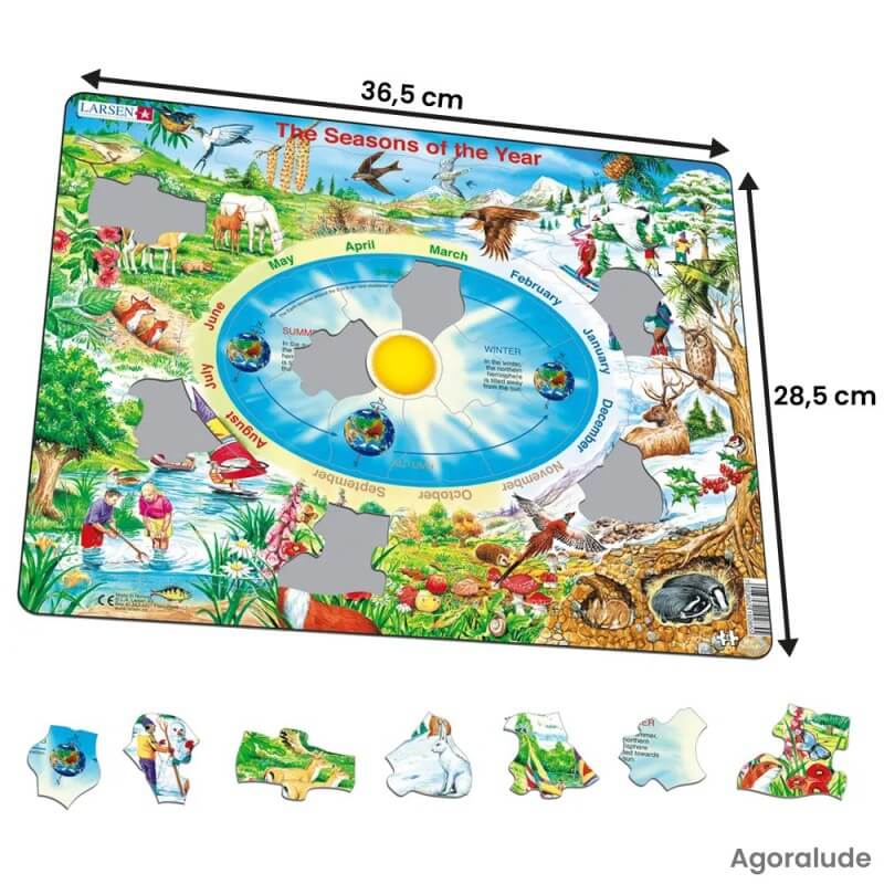 Puzzle grande taille avec contour. Larges pièces pour aider. Les saisons CARTON