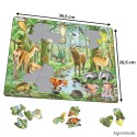 Puzzle grande taille avec contour. Larges pièces pour aider. Animaux de la forêt
