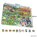 Puzzle grande taille avec contour. Larges pièces pour aider. 4 saisons à la ferme