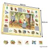 Puzzle grande taille avec contour. Larges pièces pour aider. Cueillette en forêt