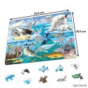 Puzzle grande taille avec contour. Larges pièces pour aider. Animaux de la banquise