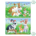 Lot de 2 puzzles avec contour Les lapins
