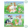 Lot de 2 puzzles avec contour Les lapins