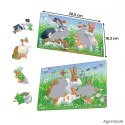 Lot de 2 puzzles avec contour Les lapins